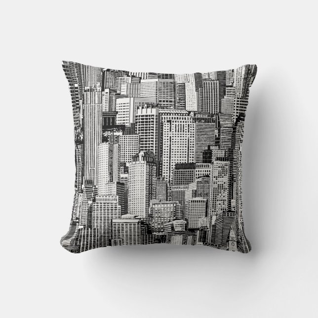 Skyscraper City Isometric Seamless Texture Cushion (Front)