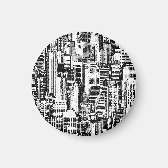 Skyscraper City Isometric Seamless Texture Magnet (Front)