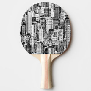 Skyscraper City Isometric Seamless Texture Ping Pong Paddle