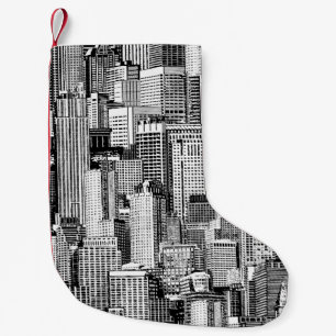 Skyscraper City Isometric Seamless Texture Small Christmas Stocking