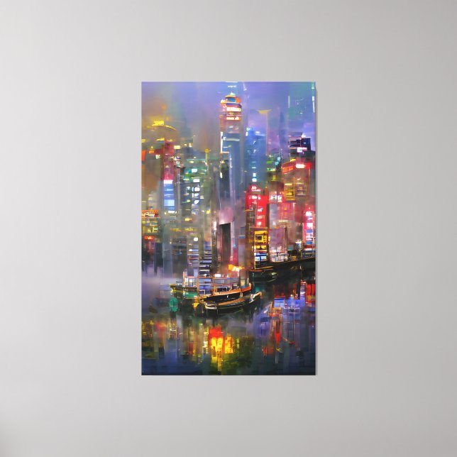 Skyscraper - Colourful Abstract Painting Canvas Print (Front)