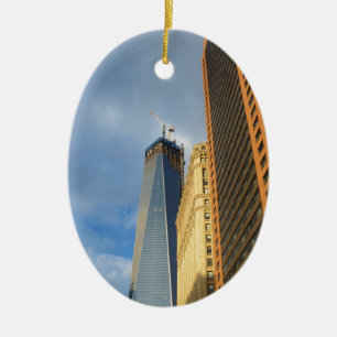 Skyscraper Reflections of New York Ceramic Tree Decoration