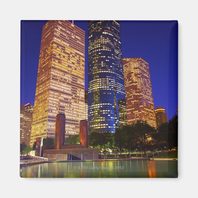 Skyscrapers in downtown Houston reflected in Magnet (Front)