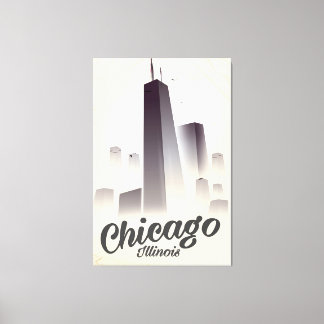 Skyscrapers of Chicago vintage travel poster Canvas Print