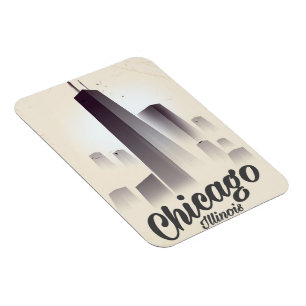 Skyscrapers of Chicago vintage travel poster Magnet