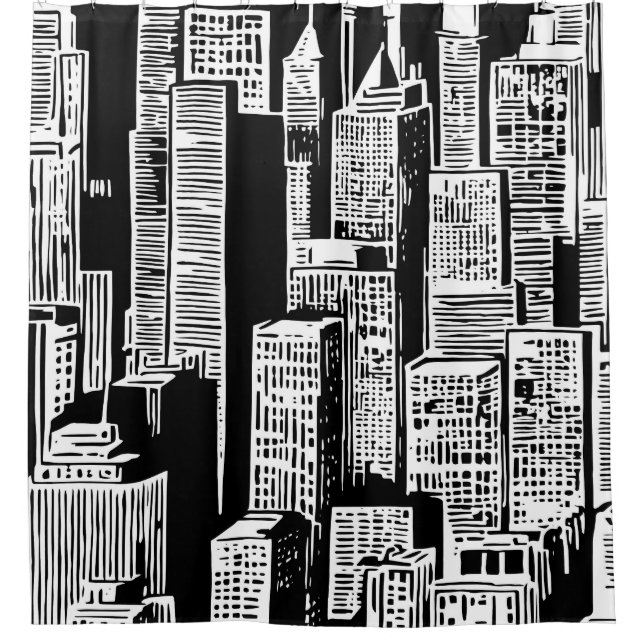 Skyscrapers Shower Curtain (Front)