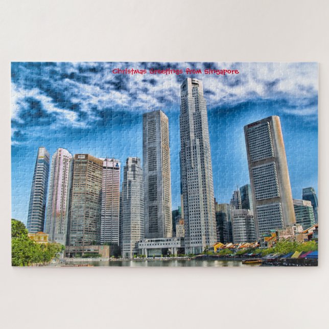 Skyscrapers Singapore Skyline . Jigsaw Puzzle (Horizontal)