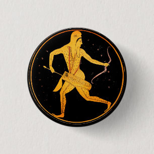 SKYTHIAN ARCHER Tondo Greek Attic red Figure 3 Cm Round Badge