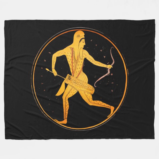 SKYTHIAN ARCHER Tondo Greek Attic Red Figure Fleece Blanket (Front (Horizontal))