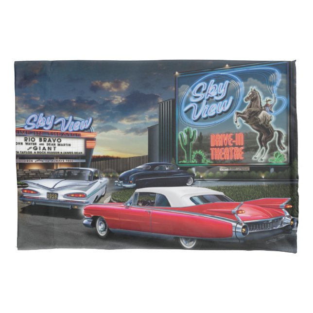 Skyview Drive In 2 Pillowcase (Front-Left)