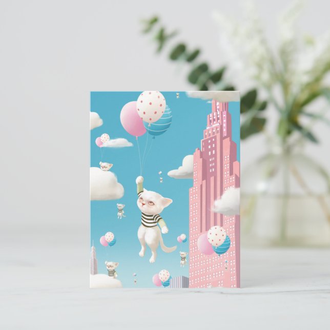 Skyward Bound Kittens Announcement Postcard (Standing Front)