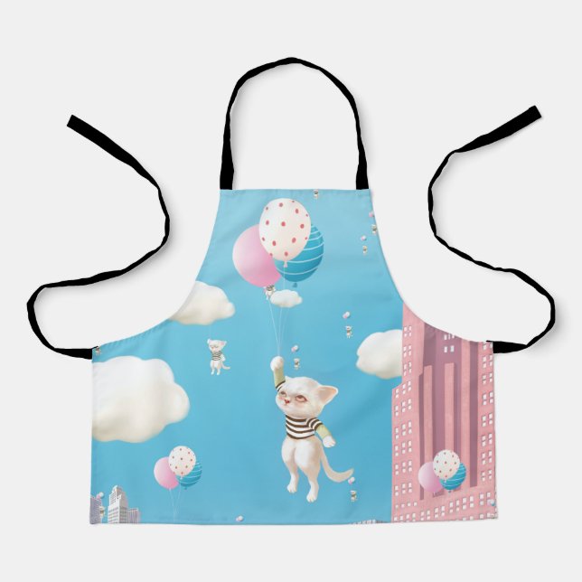 Skyward Bound Kittens Apron (Front)