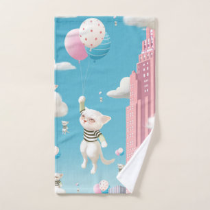 Skyward Bound Kittens Hand Towel