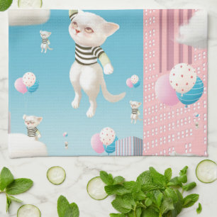 Skyward Bound Kittens Tea Towel