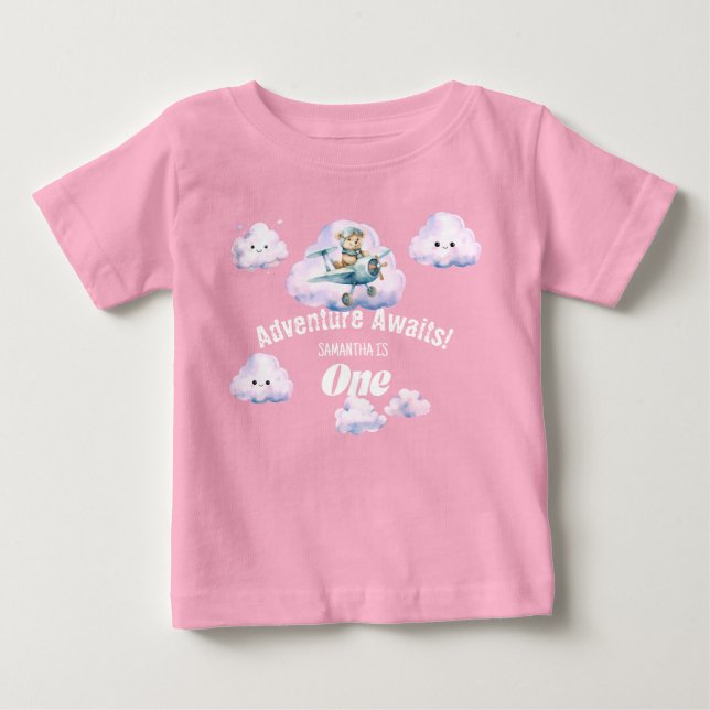 Skyward Soiree: Teddy Bear Adventure T-Shirt (Front)