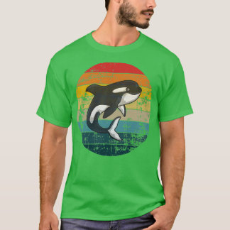 Skywhale Retro Sunset Orca Whale 1 T-Shirt