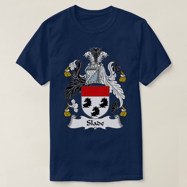 Slade Coat of Arms Family Crest  T-Shirt (Design Front)