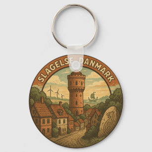 Slagelse Denmark Tower Key Ring