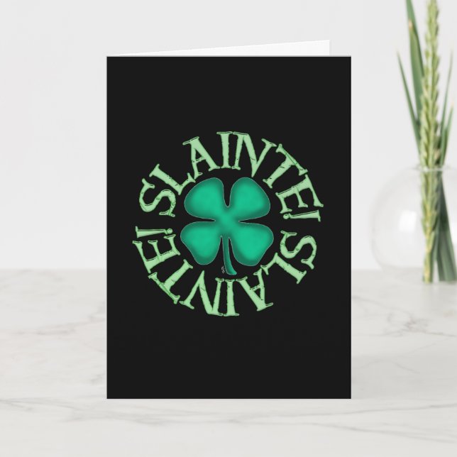 Slainte black greeting card (Front)