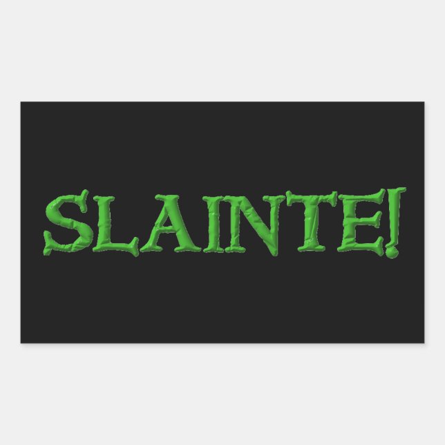 Slainte black rectangle stickers (Front)