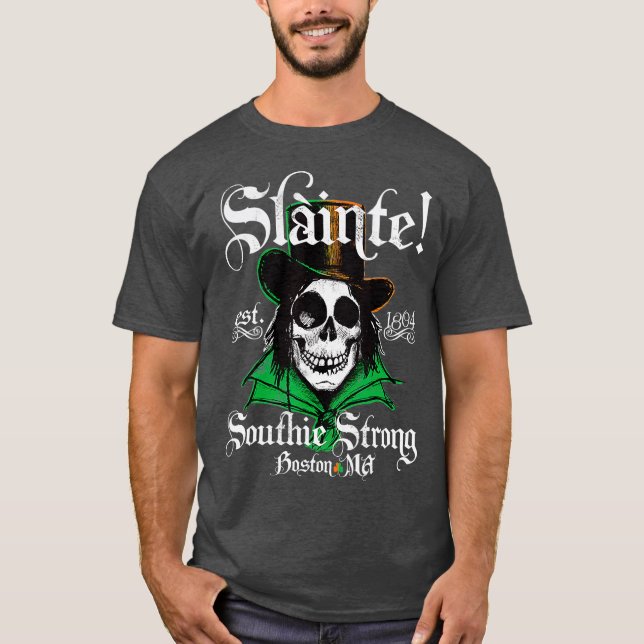 Slainte Boston Irish Southie St Patricks Day T-Shirt (Front)