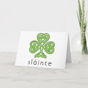 Slainte Celtic Shamrock Green St. Patrick's Day Card