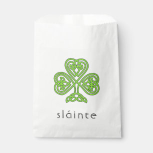 Slainte Celtic Shamrock Green St. Patrick's Day Favour Bags