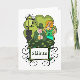 Slainte Cheers for St. Patrick's Day in Pub Card