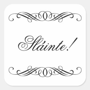 Slainte - Elegant Swirl Wedding Square Sticker