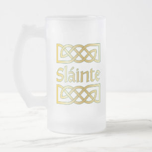 Slainte Frosted Glass Beer Mug