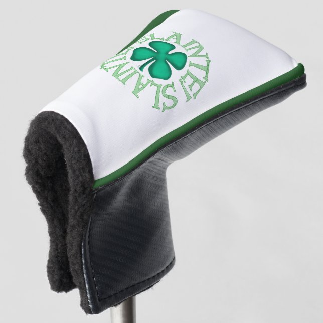 Slainte golf club putter head cover (3/4 Front)