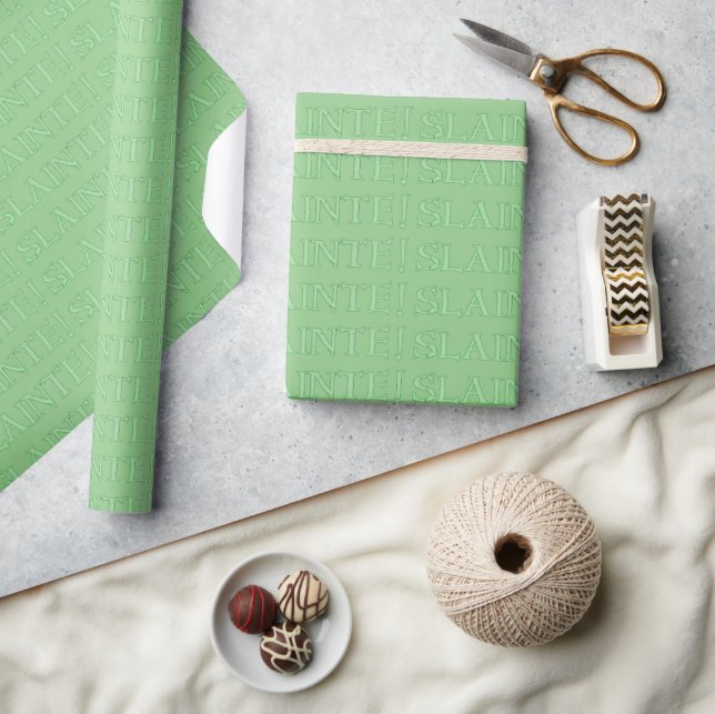 Slainte green glossy wrapping paper small (Crafts)