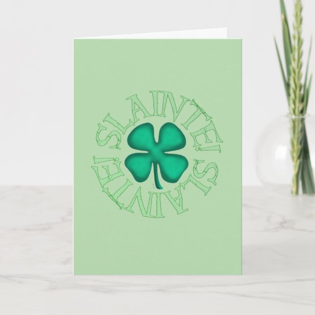 Slainte green greeting card (Front)