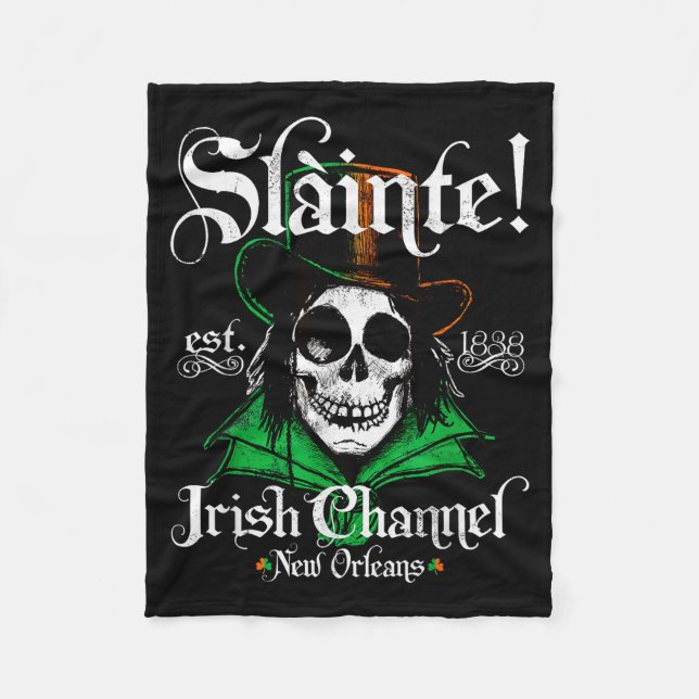Slainte Irish Channel New Orleans St Patricks Day  Fleece Blanket (Front)