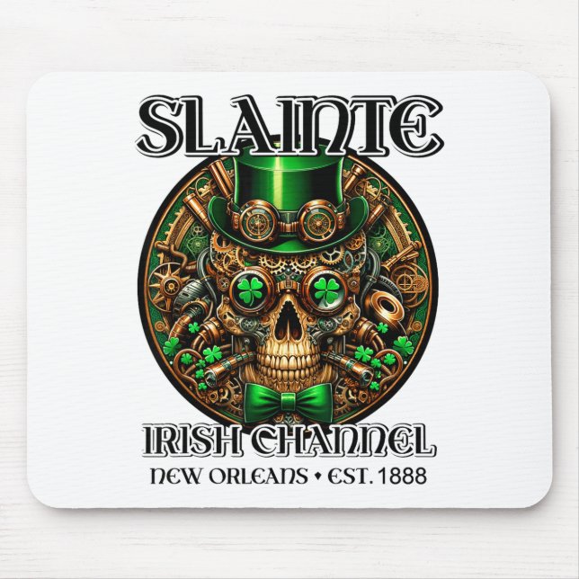 Slainte Irish Channel New Orleans St. Patricks Day Mouse Mat (Front)