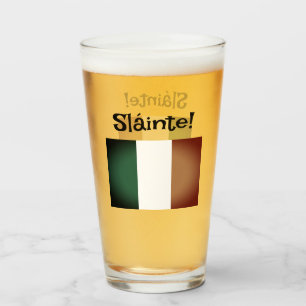 Sláinte! Irish flag St Patrick's Day beer glass