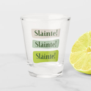 Slainte Irish Good Health St. Patrick's Day Green Shot Glass
