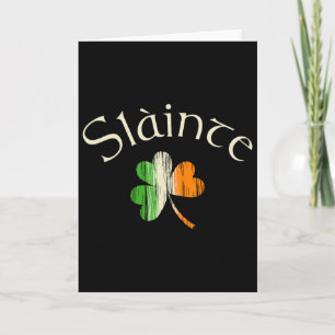 Slainte Irish Shamrock Flag Of Ireland St Patricks Card