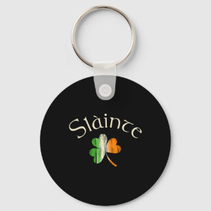 Slainte Irish Shamrock Flag Of Ireland St Patricks Key Ring