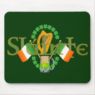 Slainte Irish Toast "Health" St Patricks Day gifts Mouse Mat