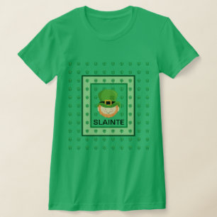 Slainte Leprechaun and shamrocks T-Shirt