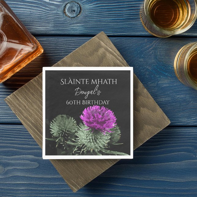  Slàinte mhath Thistle Birthday Napkin (Creator Uploaded)