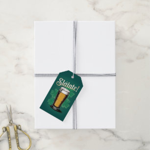 Slàinte! Saint Patrick's Day Pint of Beer on Green Gift Tags