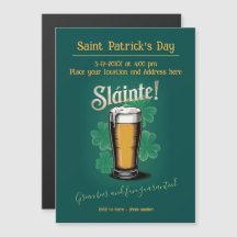 Slàinte! Saint Patrick's Day Pint of Beer on Green