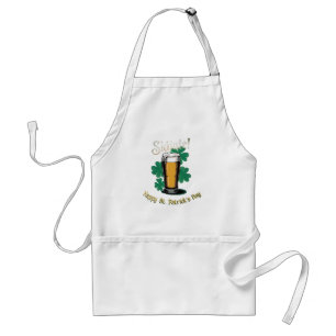 Slàinte! Saint Patrick's Day Pint of Beer on Green Standard Apron