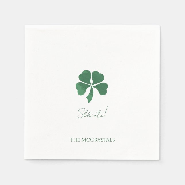 Sláinte Saint Patricks Irish Wedding Personalised  Napkin (Front)