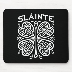 Slainte Shamrock Irish Cheers Saint Paddy's Day Go Mouse Mat