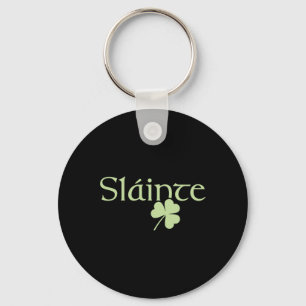 Slainte Shamrock Irish Lucky Green Ireland St Patr Key Ring