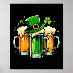 Slainte St Patricks Day Irish Women Men Cheers Bee Poster
