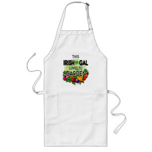 Slainte This Irish Gal Loves To Garden Vegetable Long Apron